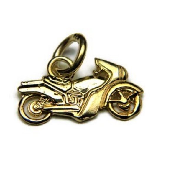 Motorcycle Charm Pendant 14k Yellow Gold!!